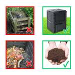 Komposter, Gartenkomposter, 300l Schwarz - Kunststoff - 61 x 83 x 61 cm