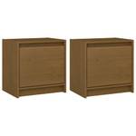 Nachttische 2er Set DE975 Massivholz - 40 x 40 x 31 cm