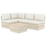 Garten-Lounge-Set (5-teilig) 3016490-9 Creme - Cremeweiß - Weiß