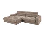 Ecksofa LANA Sofa Cord Recamiere Taupe - Ecke davorstehend links