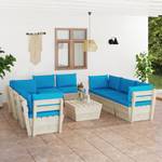 Gartensitzgruppe K5464(9-tlg) Blau - Massivholz - 65 x 60 x 60 cm