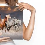Leinwandbild 3D W眉ste Pferde Natur