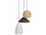 Lampe suspension ENDRICK Noir - Bleu - Marron - Blanc - Fibres naturelles - 55 x 120 x 55 cm