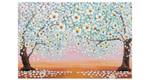 Acrylbild handgemalt Lauer Sommerabend Orange - Weiß - Massivholz - Textil - 120 x 80 x 4 cm