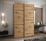 Armoire Lux 1 Imitation chêne - Argenté - Largeur : 150 cm