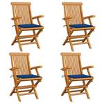 Chaise de jardin (lot de 4) 3007213-3 Bleu - Bois manufacturé - Bois/Imitation - 55 x 89 x 60 cm