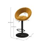 Tabouret de bar Cloclo (Lot de 2) Jaune - Textile - 52 x 95 x 49 cm