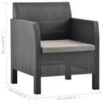 Gartenstuhl Grau - Kunststoff - Polyrattan - 65 x 76 x 63 cm