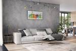 Tableau Amsterdam Skyline Silhouette Gris - Bois massif - Textile - 120 x 60 x 4 cm