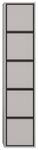 Armoire haute Jaru Gris - En partie en bois massif - 35 x 163 x 31 cm