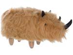 Pouf animal WOOLLY Beige - Marron - Fourrure synthétique - 66 x 37 x 36 cm