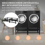 Waschmaschinen Untergestell ausziehbar Schwarz - Metall - 55 x 37 x 124 cm