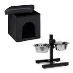 Set de 2 pièces Home Sweet Hund Noir - Argenté - 42 x 46 x 65 cm