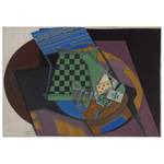 Leinwandbild Schachbrett Und Spielkarten Textil - 2 x 50 x 70 cm