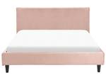 Doppelbett FITOU Eiche Dunkel - Pink - Breite: 170 cm