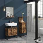 Mobilier de salle de bains Fyrk Noir - Imitation chêne rustique