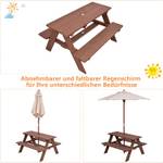 Kinder Sitzgruppe mit Sonnenschirm Braun - Holzwerkstoff - 79 x 50 x 89 cm