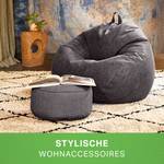 Indoor Sitzsack XXL "Home Linen“ +Hocker Grau