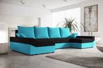 Ecksofa DENVI-U Schwarz - Blau