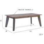 Table basse Malaga Marron 140x80 cm Marron - Bois massif - Bois/Imitation - 80 x 52 x 140 cm