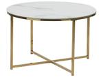 Table basse QUINCY Doré - Blanc - Verre - 70 x 45 x 70 cm