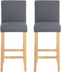 Barhocker Anna (2er Set) Grau - Massivholz - Textil - 41 x 110 x 43 cm