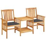 Bistro-Set (3-teilig) 3008573 Grau - Massivholz - Holzart/Dekor - 61 x 92 x 159 cm