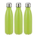 Gourde inox bouteille eau verte lot de 3 Noir - Vert - Argenté