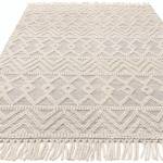 Tapis à franges pure laine SAGRA Gris - 160 x 230 cm