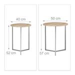 Tisch 2er Set rund Braun - Silber - Holzwerkstoff - Metall - 50 x 57 x 50 cm