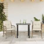 Bistro-Set-k454 ( 3-tlg ) Beige - Massivholz - Höhe: 1 cm