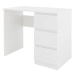 Bureau 90x76x50 cm blanc en bois Vernis mat - Naturel