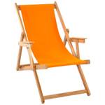 Orangefarbene Liegestuhl aus Eukalyptenh