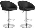 Tabouret de bar Miami V2 Lot de 2 Noir