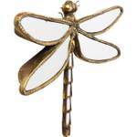 Wandschmuck Dragonfly Mirror Gold - Glas - Kunststoff - Stein - 35 x 27 x 4 cm