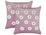 Kissen 2er Set ECHINACEA Violett - Textil - 45 x 7 x 45 cm