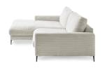 Ecksofa Canapé CARA Cordon Gris lumineux - Angle à gauche (vu de face)