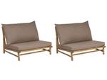 Chaise de jardin TODI Beige - Chêne clair - Taupe