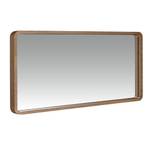 Miroir avec cadre en bois de noyer Marron - Bois/Imitation - En partie en bois massif - 100 x 7 x 50 cm