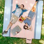 Picknickdecke Fleece gestreift Blau - Pink - Weiß - Metall - Kunststoff - Textil - 200 x 1 x 224 cm