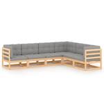 Garten-Lounge-Set (6-teilig) 3009819-2 Grau - Holz