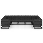 Garten-Lounge-Set 3009775-2 (9-teilig) Anthrazit - Schwarz