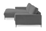 Ecksofa Canapé CARA Cordon Gris minéral - Angle à gauche (vu de face)