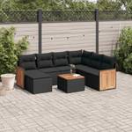 Gartensitzgruppe K471(8-tlg) Schwarz - Massivholz - 69 x 62 x 62 cm