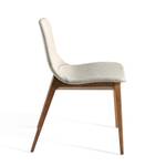 Chaise en tissu et bois couleur noyer Beige - Marron - Textile - 60 x 78 x 48 cm