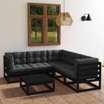 Gartenmöbel-Set (6-teilig) 3009918 Schwarz - Massivholz - Holzart/Dekor - 70 x 30 x 70 cm