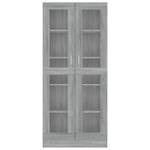 Vitrinenschrank 3005130-2 Eiche Grau Dekor - Höhe: 186 cm