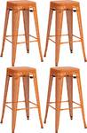 Tabouret de bar Fletcher Lot de 4 Orange