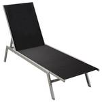 Chaise longue 48011 Noir - Métal - Textile - 58 x 32 x 200 cm