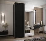 Armoire Lux 3 Noir - Argenté - Largeur : 160 cm